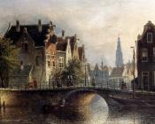 扬雅各布柯恩拉德施普勒 - Johannes Franciscus Capricio Sunlit Townviews In Amsterdam